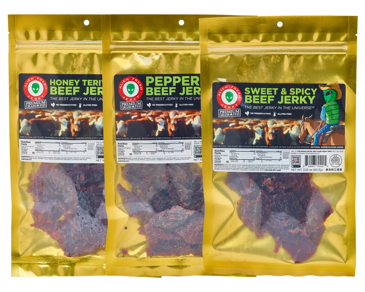 Alien Fresh Jerky Grass-Fed Beef Jerky Trio Pack